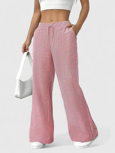 Dominique | Comfortabele wijde broek met elegante details
