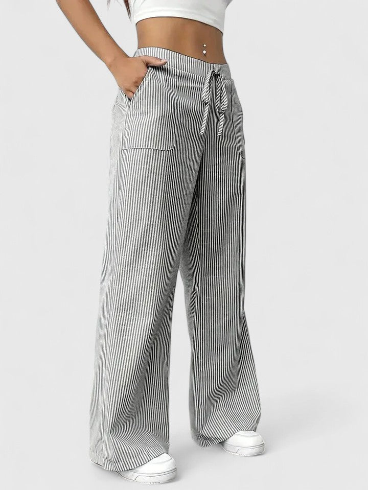 Dominique | Comfortabele wijde broek met elegante details