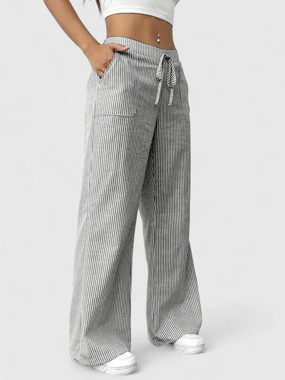 Dominique | Comfortabele wijde broek met elegante details