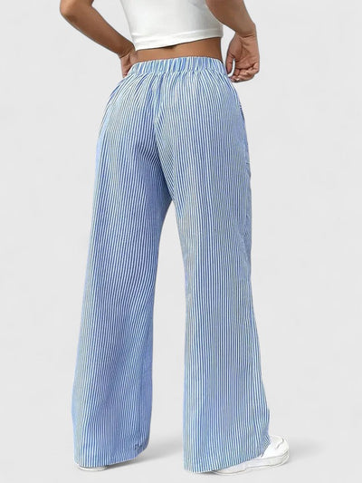 Dominique | Comfortabele wijde broek met elegante details