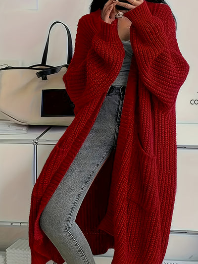 Grijze™ | Dames Gezellige Grijze Cardigan Met Ceintuur