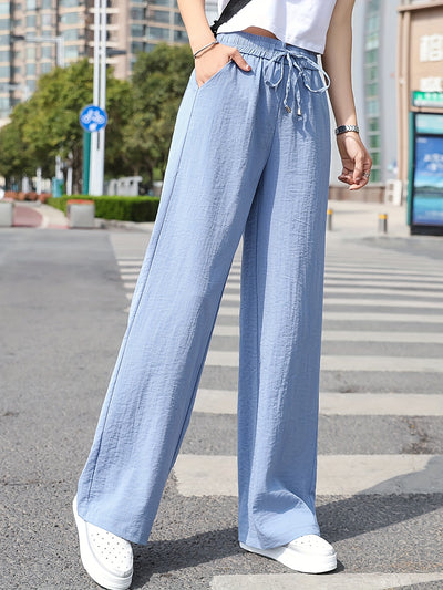 Lange™ | Minimalistische Effen Lange Drawstring Broek Voor Dames