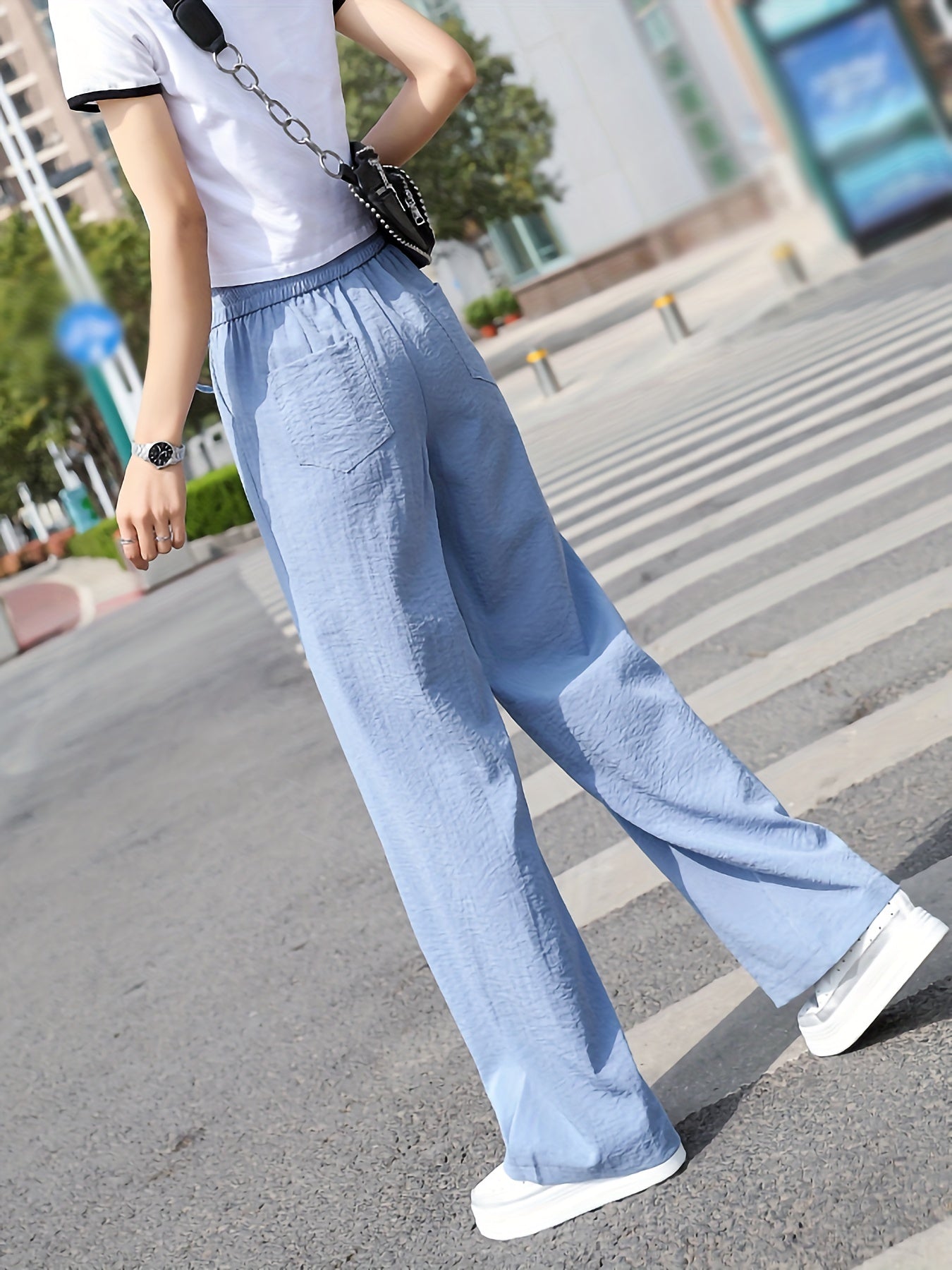 Lange™ | Minimalistische Effen Lange Drawstring Broek Voor Dames