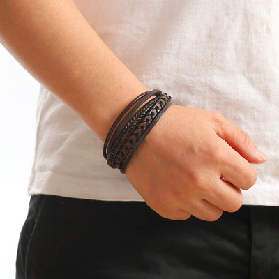 Viking Band - Leren Gevlochten Ragnar Armband