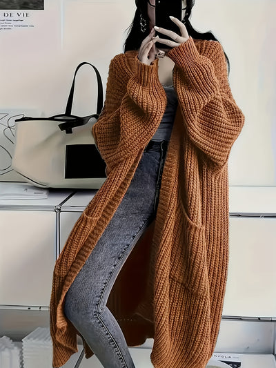 Grijze™ | Dames Gezellige Grijze Cardigan Met Ceintuur