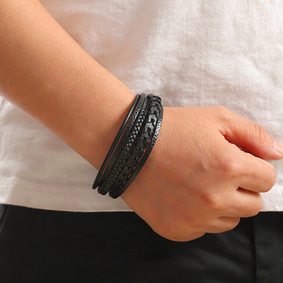 Viking Band - Leren Gevlochten Ragnar Armband