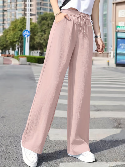 Lange™ | Minimalistische Effen Lange Drawstring Broek Voor Dames