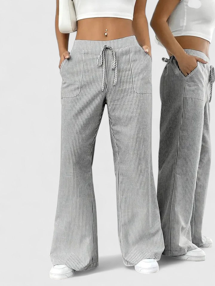 Dominique | Comfortabele wijde broek met elegante details
