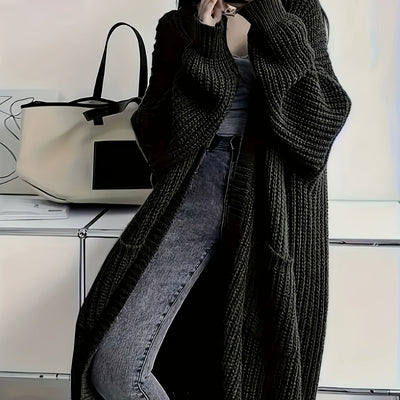 Grijze™ | Dames Gezellige Grijze Cardigan Met Ceintuur