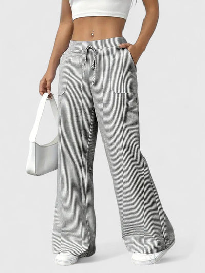 Dominique | Comfortabele wijde broek met elegante details