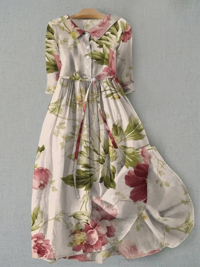 Baylee - Vintage Vetersluiting Taille Bloemenjurk