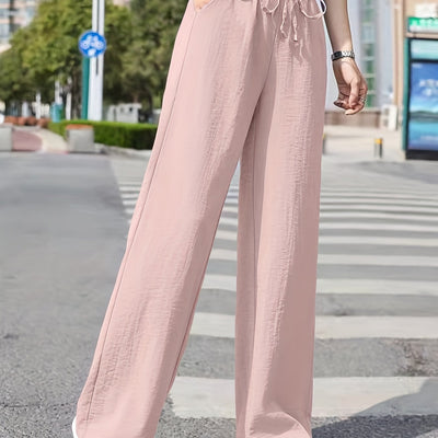 Lange™ | Minimalistische Effen Lange Drawstring Broek Voor Dames