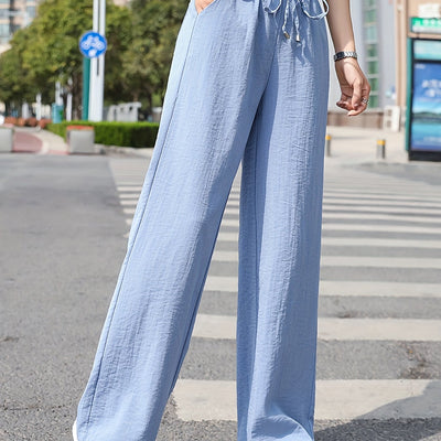 Lange™ | Minimalistische Effen Lange Drawstring Broek Voor Dames