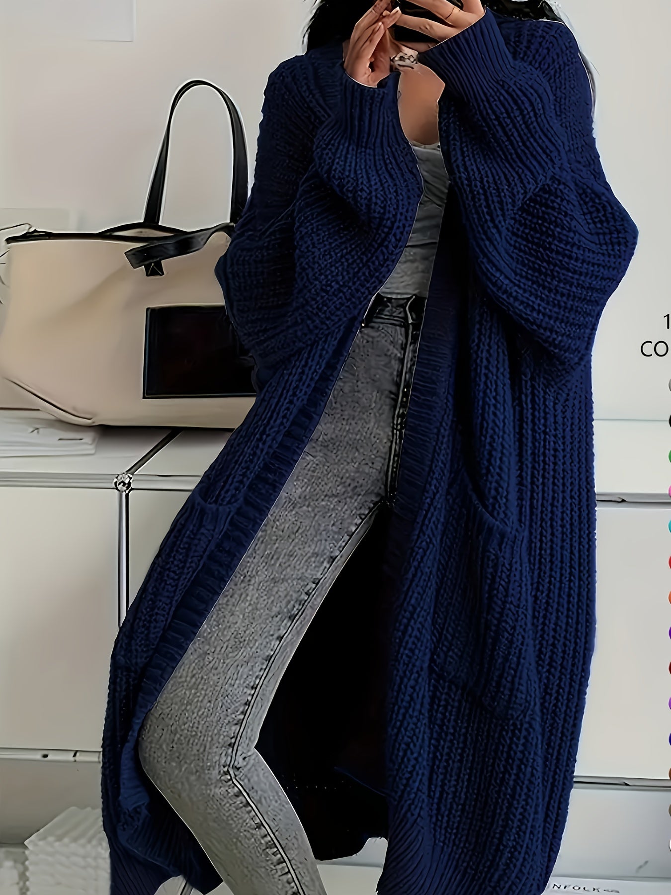 Grijze™ | Dames Gezellige Grijze Cardigan Met Ceintuur