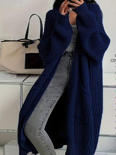 Grijze™ | Dames Gezellige Grijze Cardigan Met Ceintuur