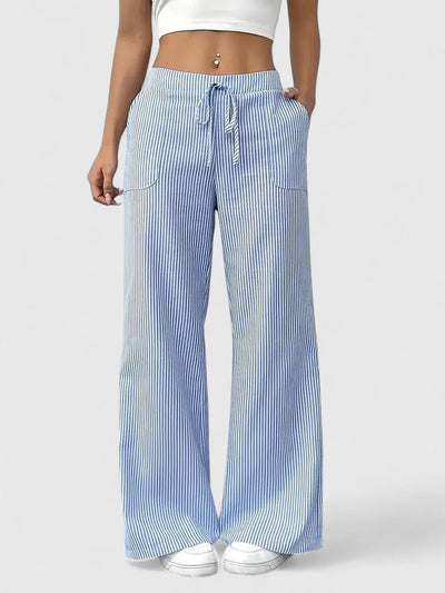 Dominique | Comfortabele wijde broek met elegante details