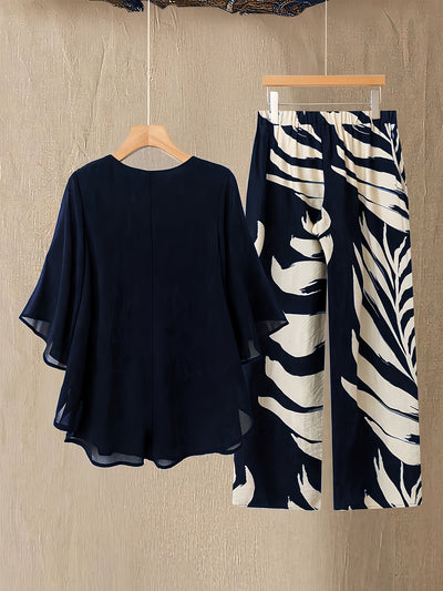 Broek™ | Elegante Bloemenprint Broek En Mouwloze Blouse Set Voor Vrouwen