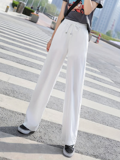 Lange™ | Minimalistische Effen Lange Drawstring Broek Voor Dames
