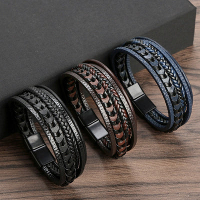 Viking Band - Leren Gevlochten Ragnar Armband