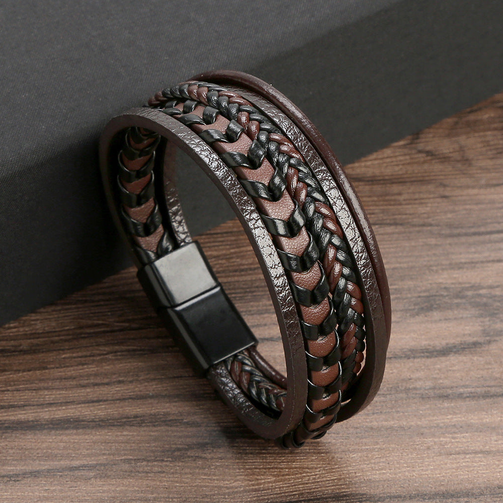 Viking Band - Leren Gevlochten Ragnar Armband