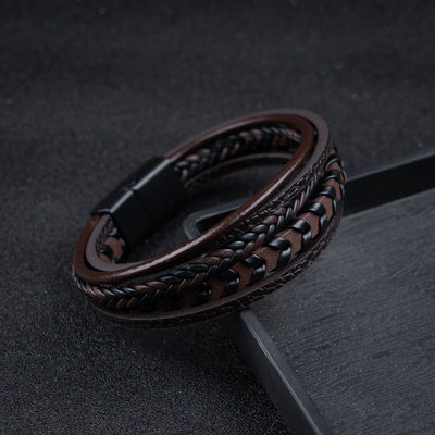 Viking Band - Leren Gevlochten Ragnar Armband