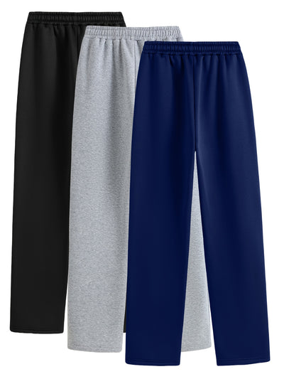 3-Pack Dames Casual Joggingbroeken met Elastische Taille en Zijzakken