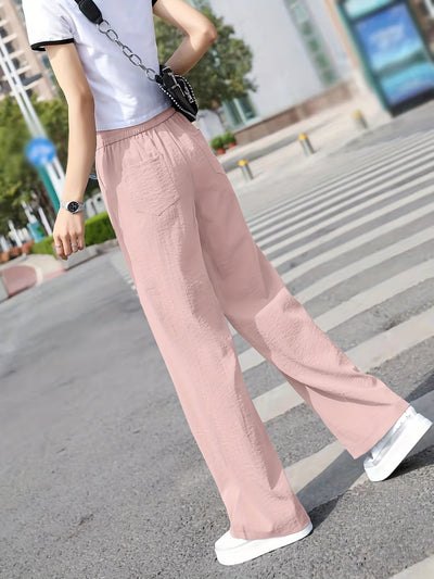Lange™ | Minimalistische Effen Lange Drawstring Broek Voor Dames