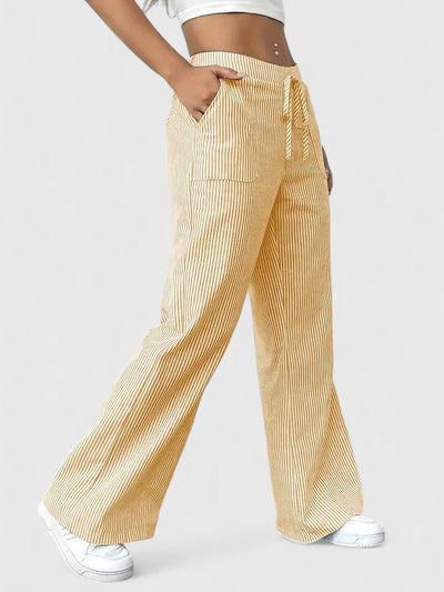 Dominique | Comfortabele wijde broek met elegante details