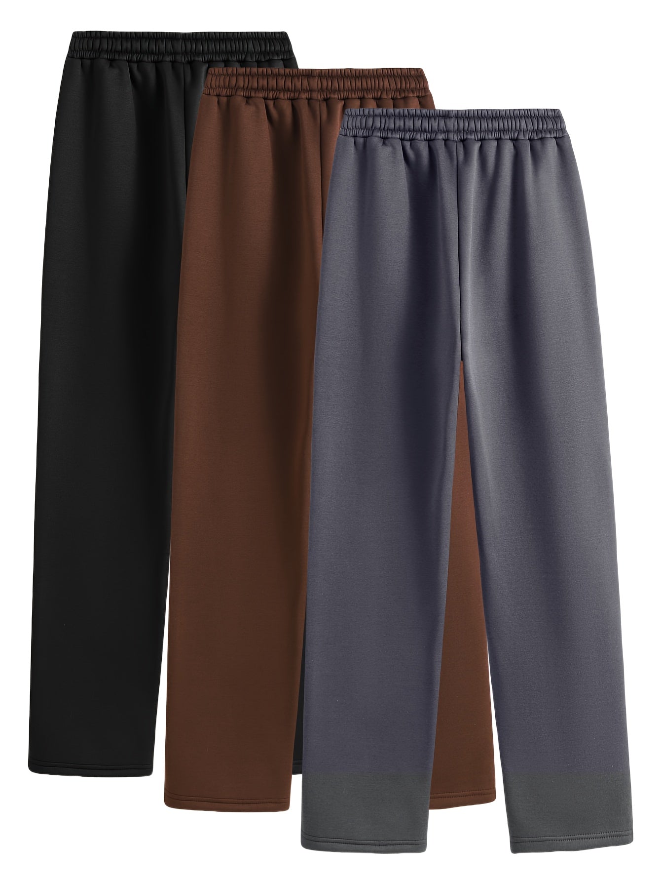 3-Pack Dames Casual Joggingbroeken met Elastische Taille en Zijzakken